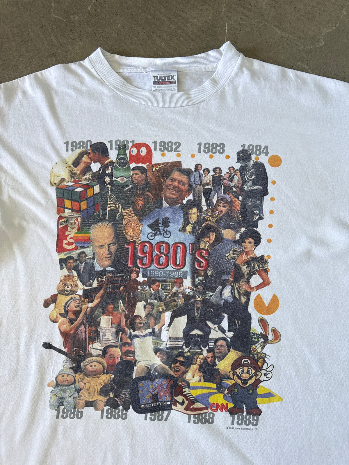 Vintage 1999 Nostalgia Collage 1980 - 1989 Decade Tee