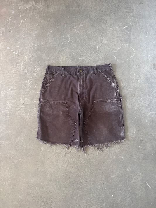 Vintage Carhartt Distressed Faded Brown Double Knee Cut Off Shorts