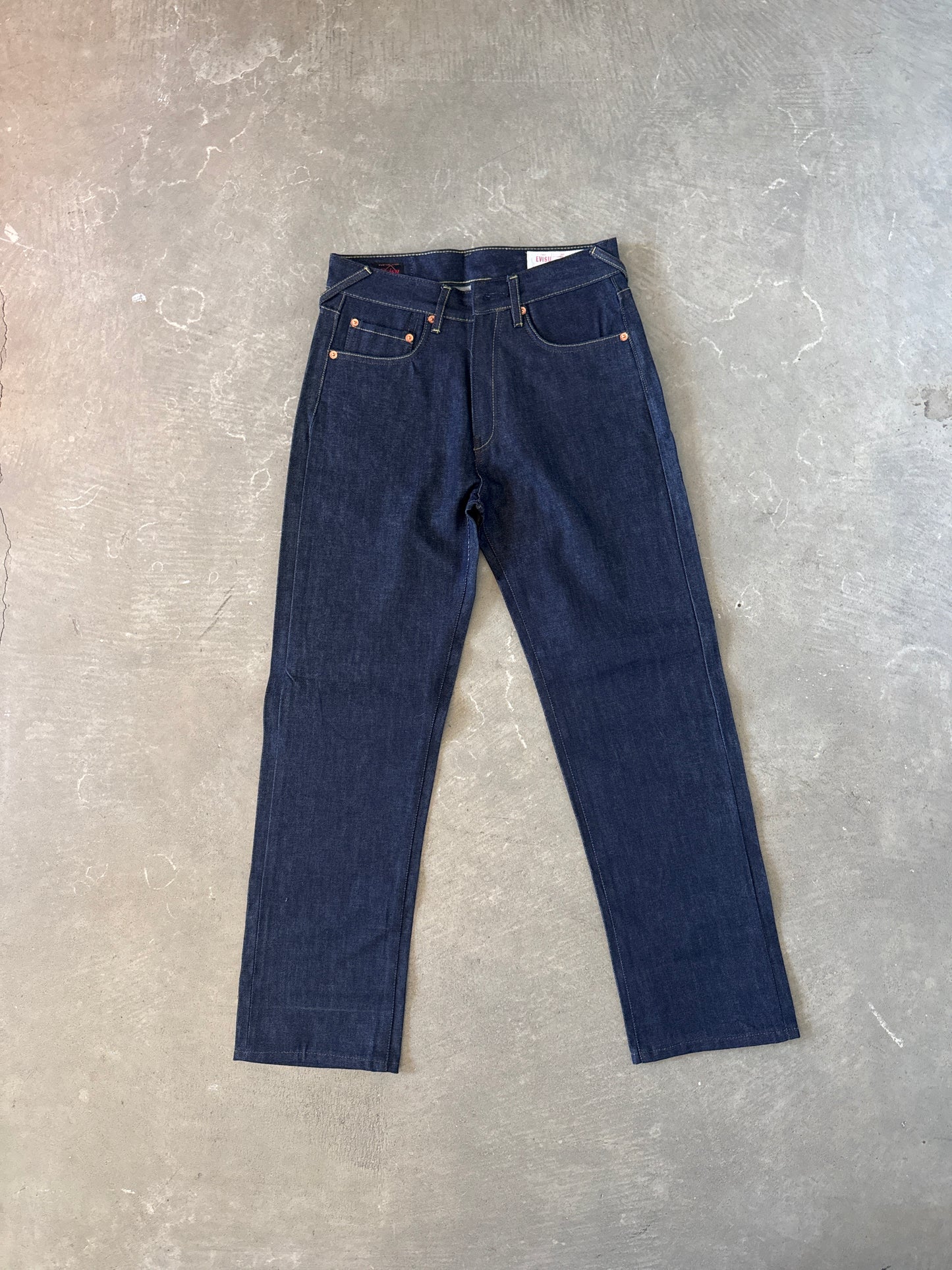 Evisu Embroidered Japanese Green Dog Art Salvage Denim Jeans