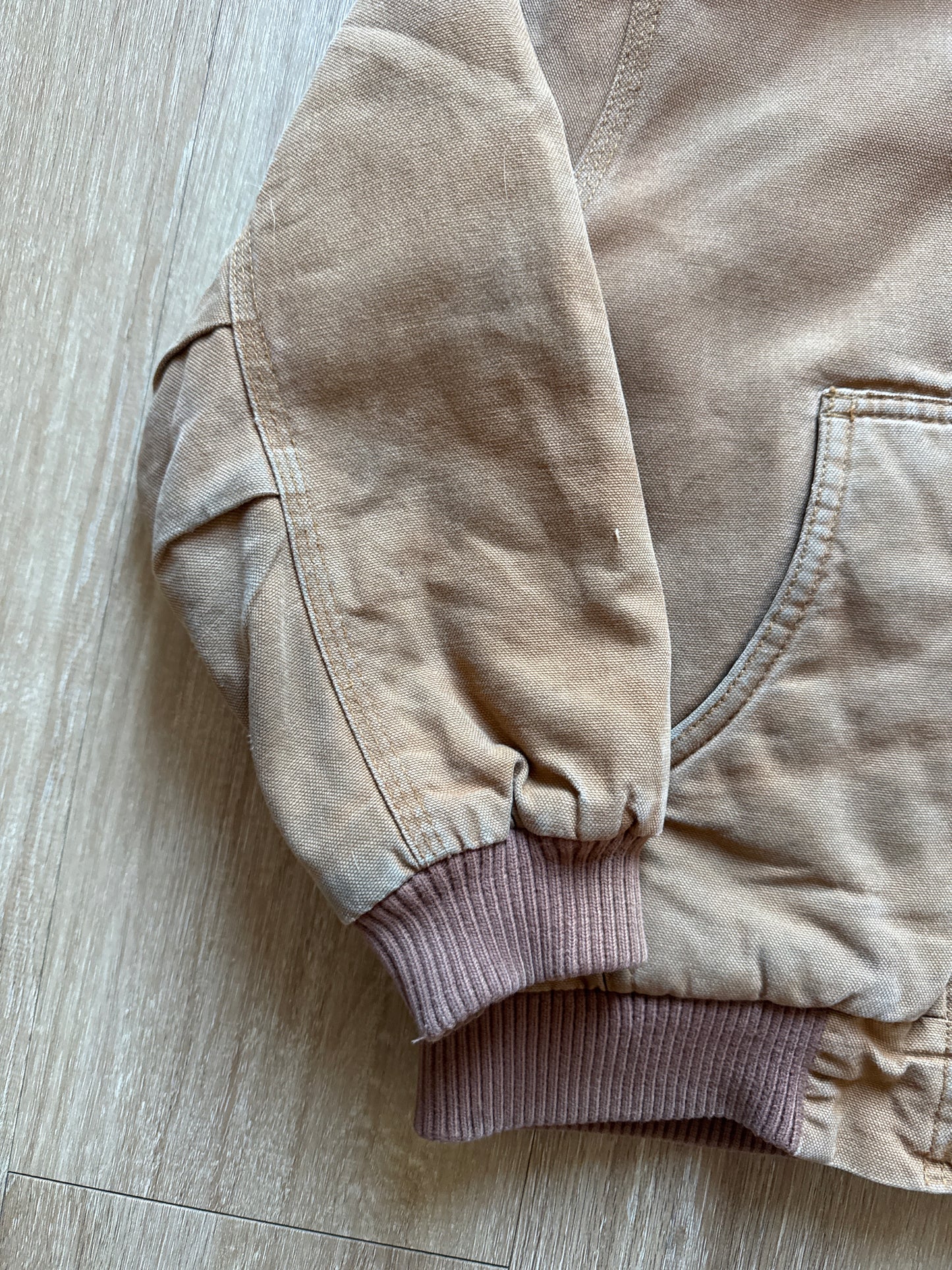 Vintage Youth Carhartt Tan Hooded Work Jacket