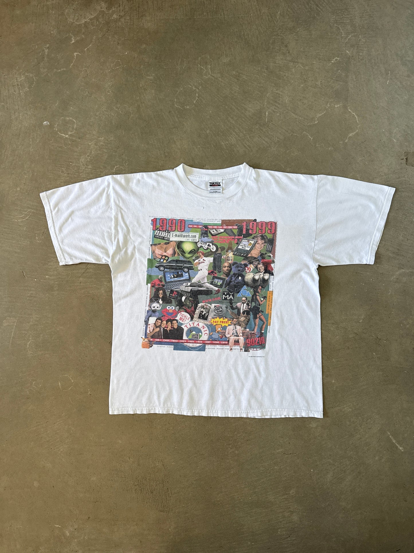 Vintage 1999 Nostalgia Collage 1990 - 1999 Decade Tee