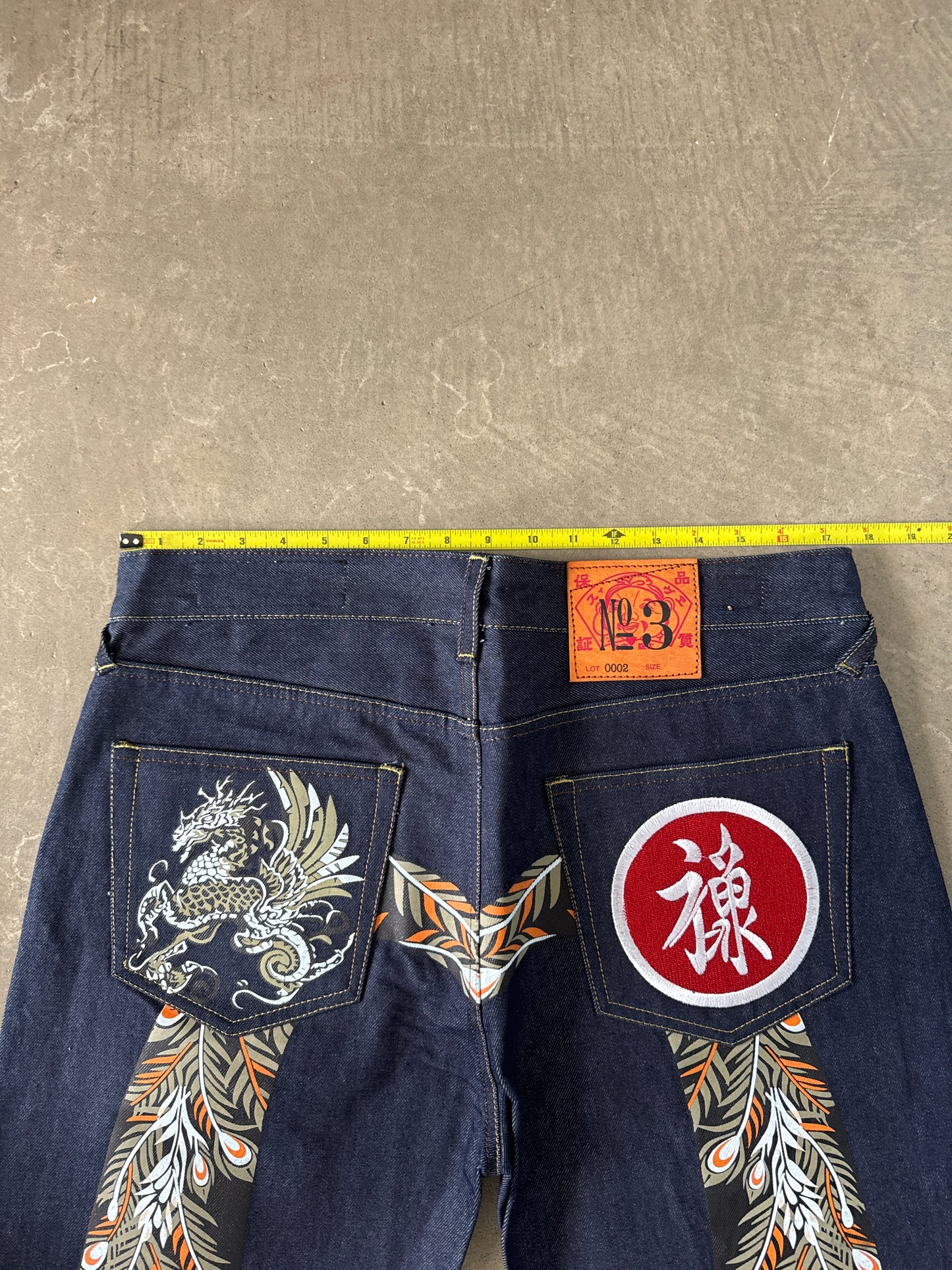 Evisu Embroidered Japanese Art Selvedge Denim Jeans