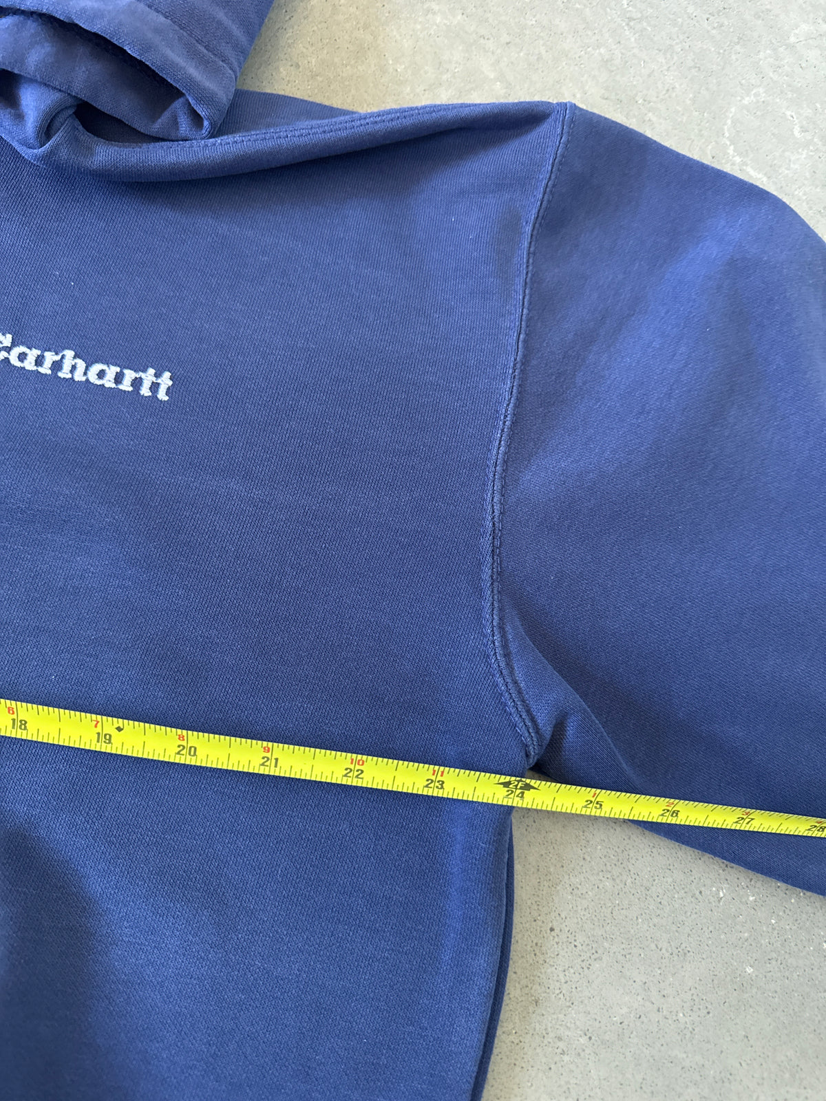 Vintage 90s Carhartt Embroidered Navy Hooded Zip Up