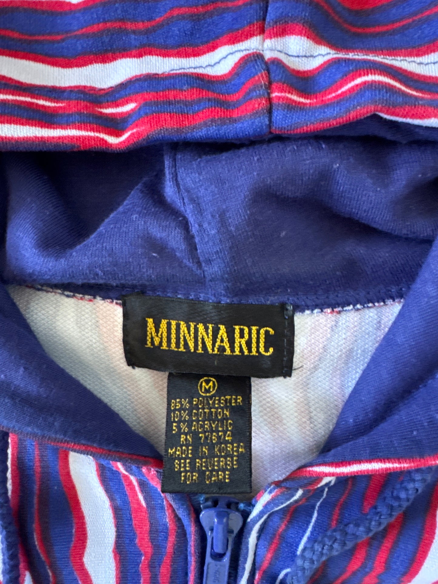 Vintage 90s New York Giants Zebra Hooded Zip Up