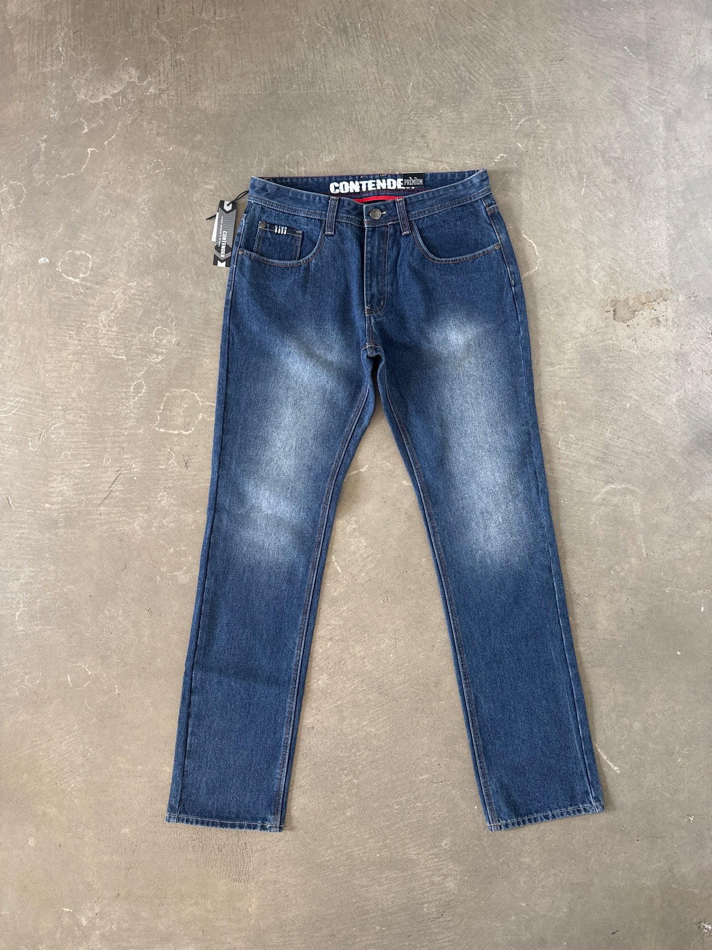 Y2K Contender Slim Straight Dark Washed Denim Jeans