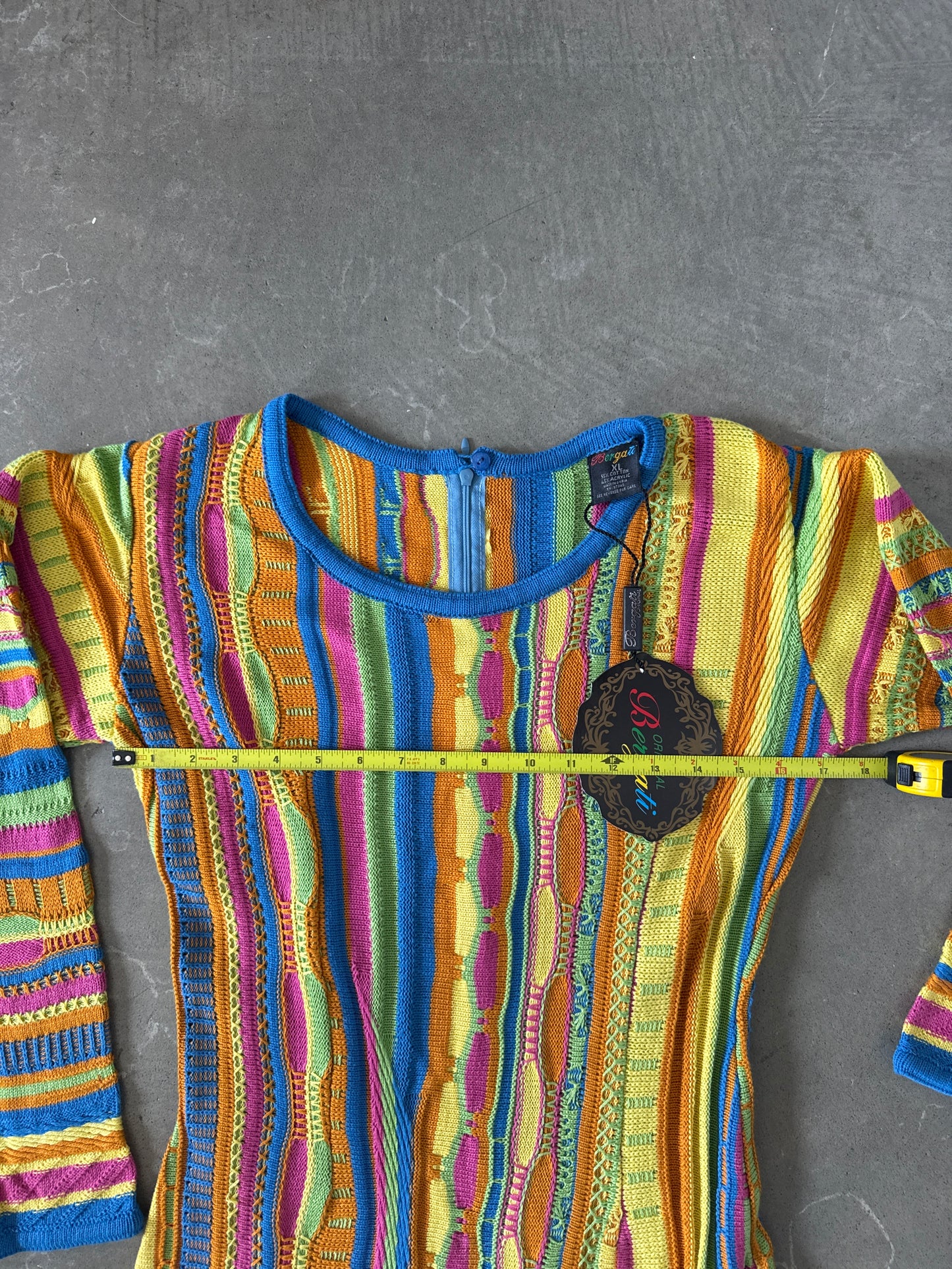 Vintage Bergati Women’s Coogi Style Chain Knit Sweater Dress