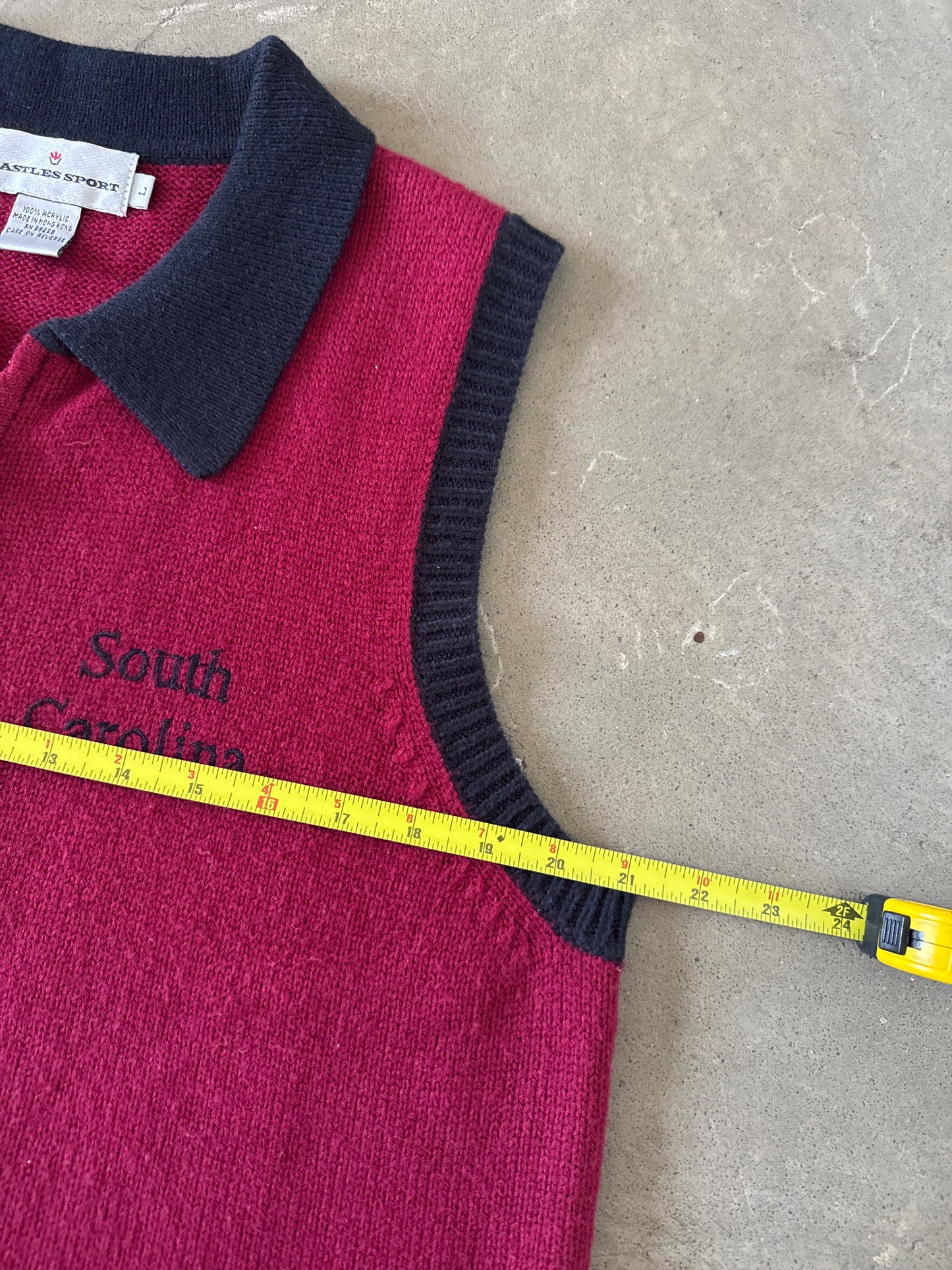 Vintage University Of South Carolina Gamecocks Full Zip Sweater Vest