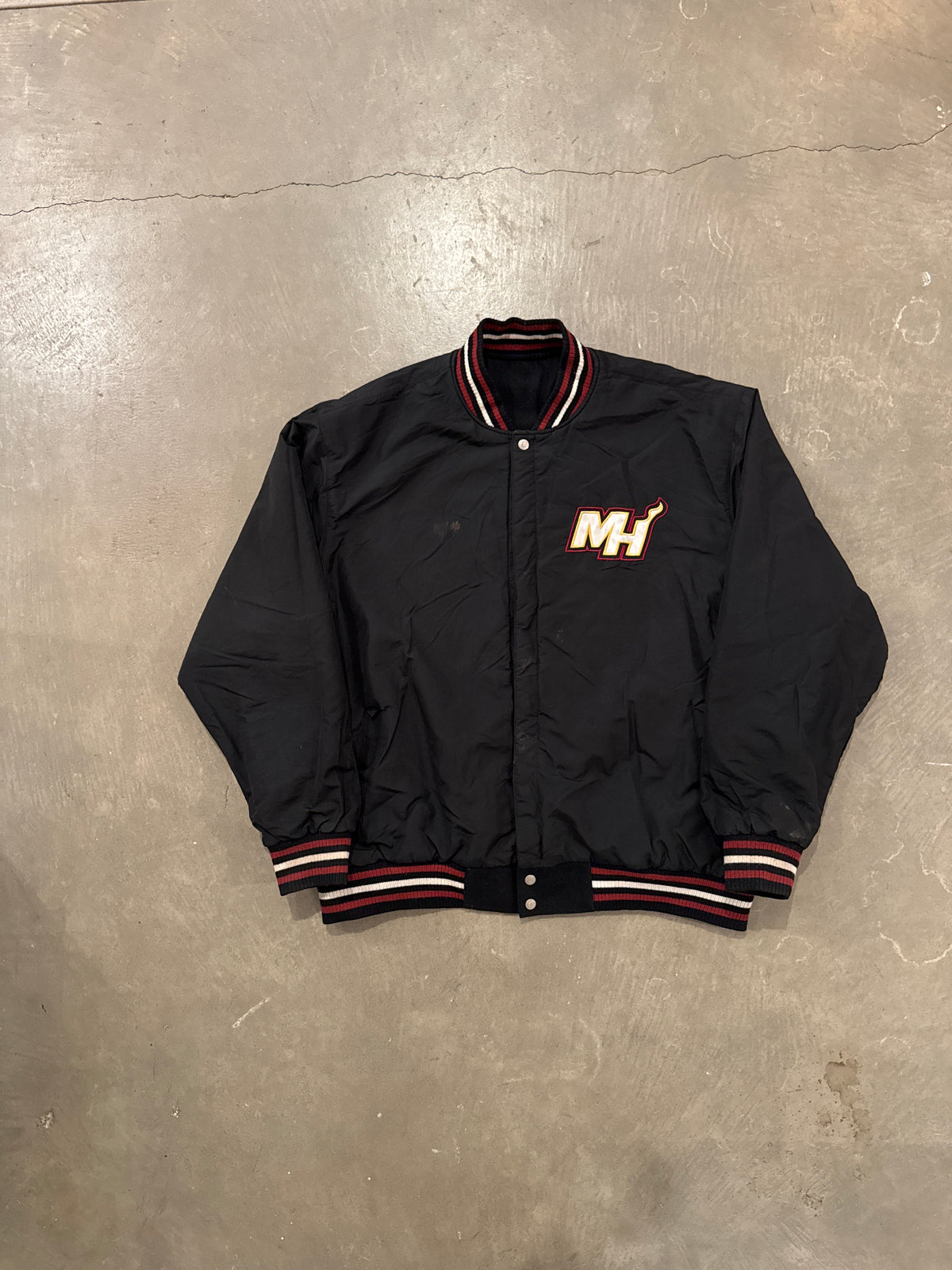 Y2K Jeff Hamilton Design Reversible Miami Heat Varsity Style Jacket