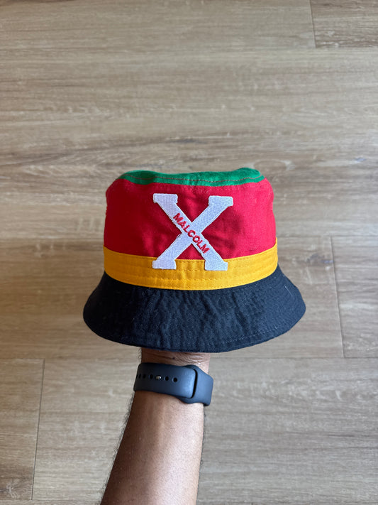 Vintage 90s Malcolm X Cross Color Bucket Hat