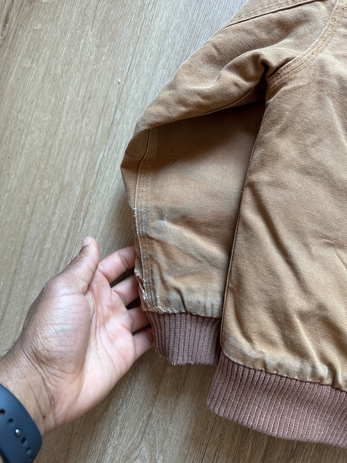 Vintage Youth Carhartt Tan Hooded Work Jacket