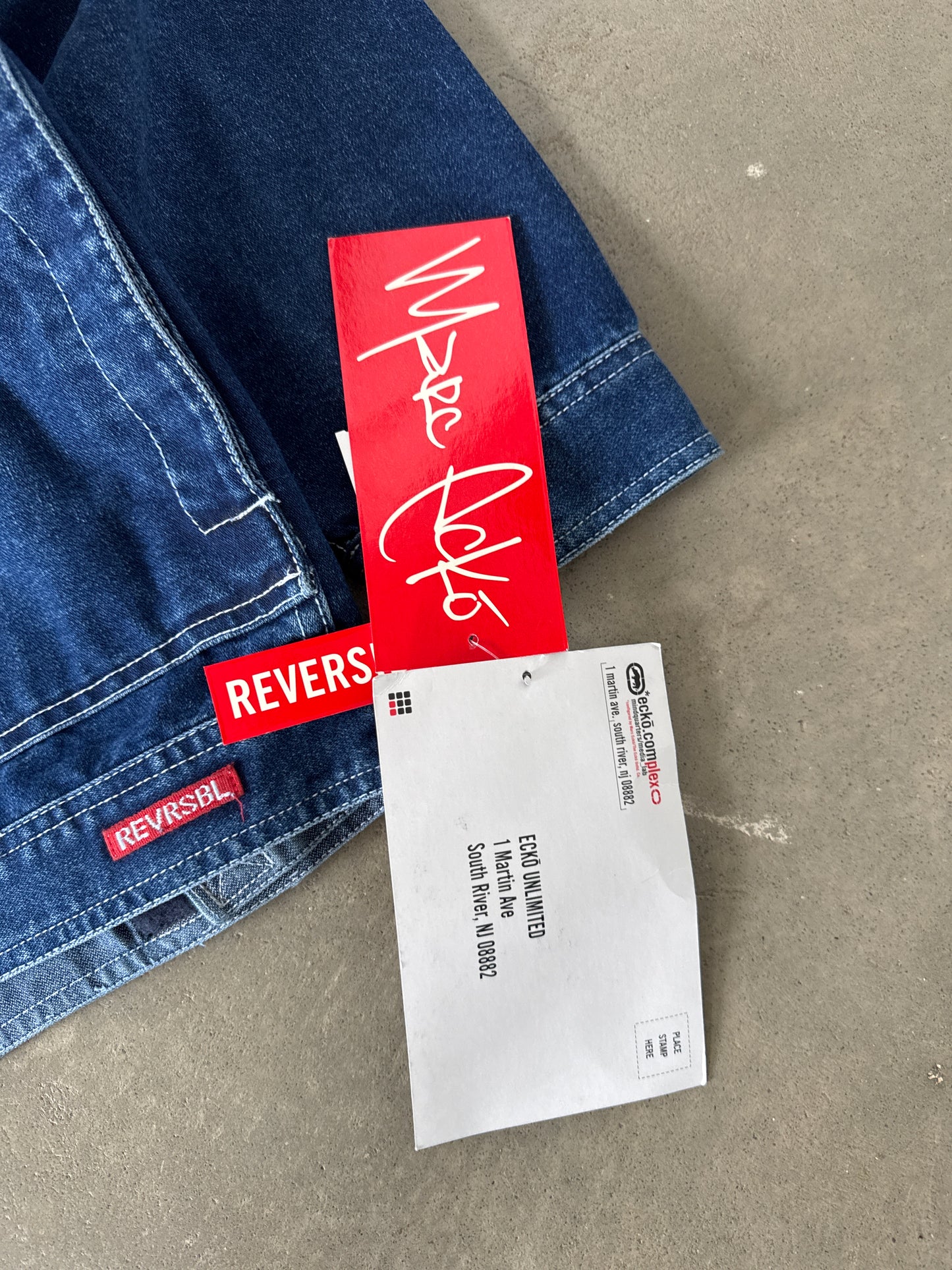 Vintage Y2K Ecko Unltd Reversible Trucker Denim Jean Jacket