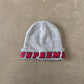 Supreme Felt Logo Heather Grey Beanie