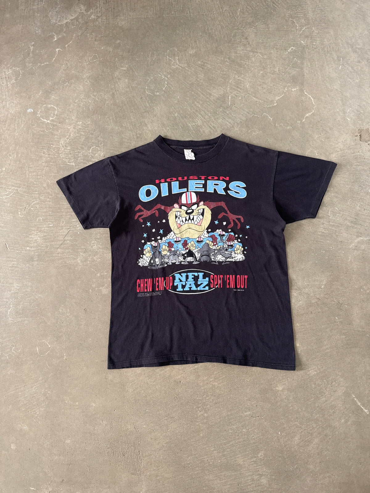 Vintage 1992 Houston Oilers NFL Taz Looney Tunes Tee