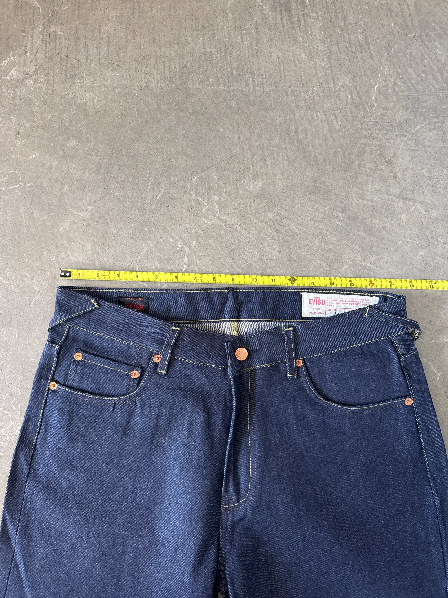 Evisu Japanese Yellow Wave Art Selvedge Denim Jeans