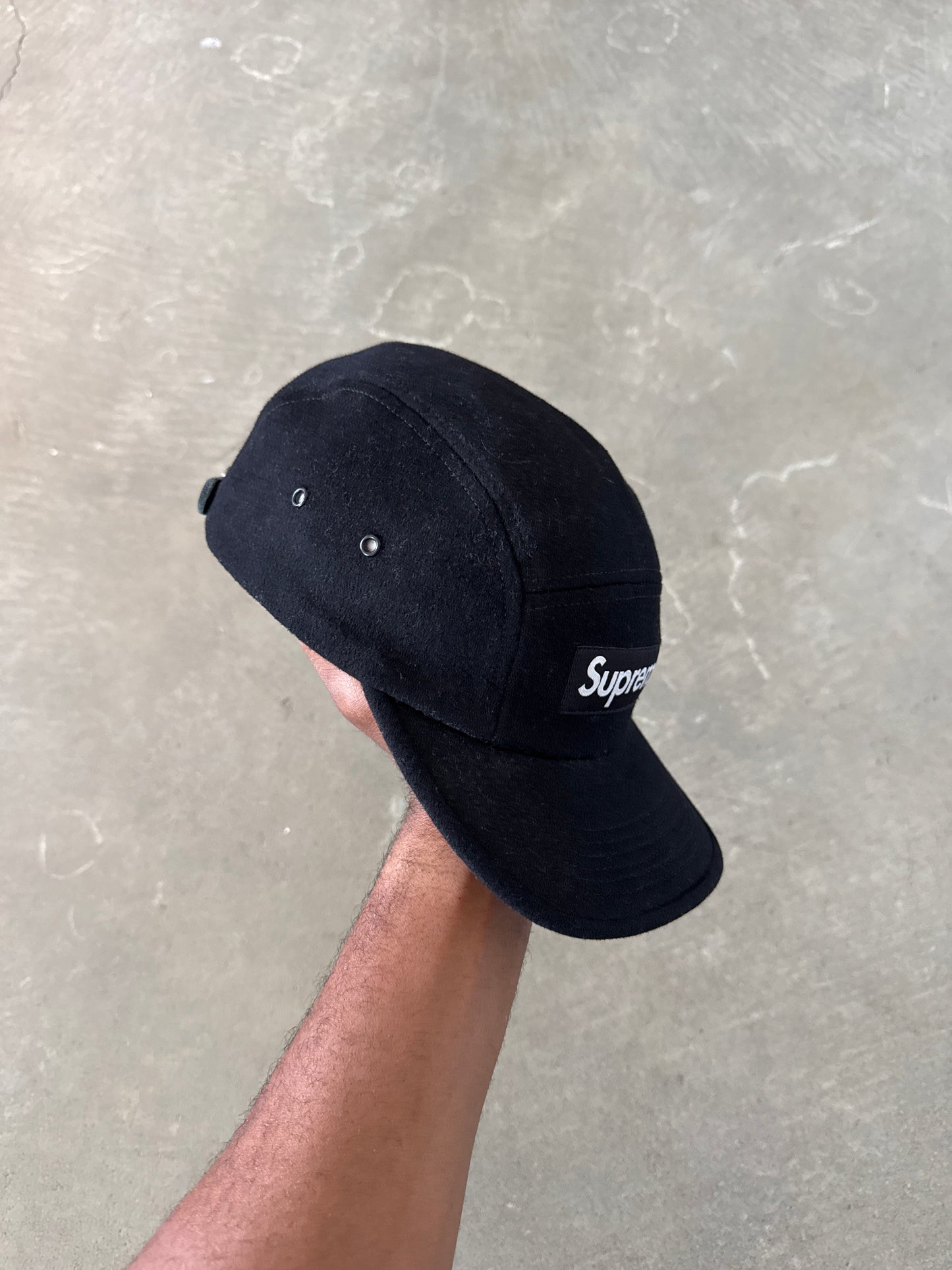 Supreme Loro Piana Capolavoro Wool Black Camp Cap