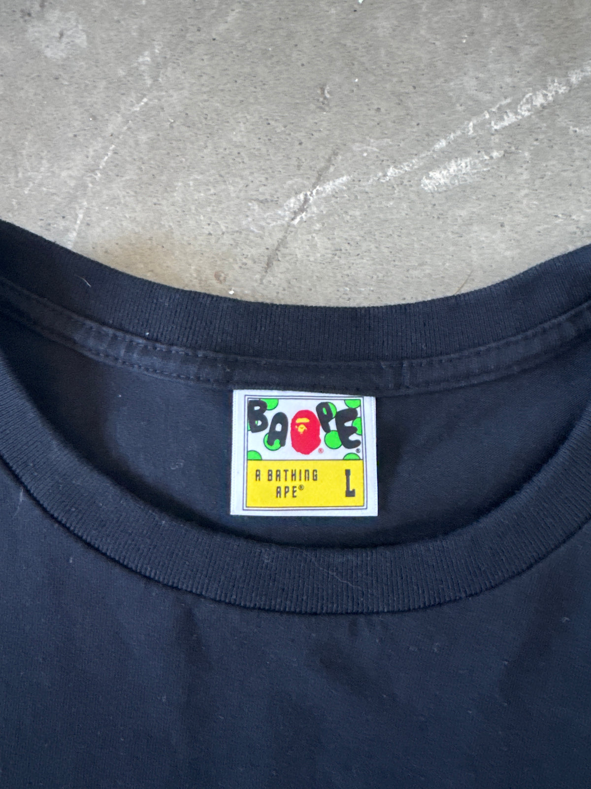 A Bathing Ape Bape Blue Camo College Logo Tee
