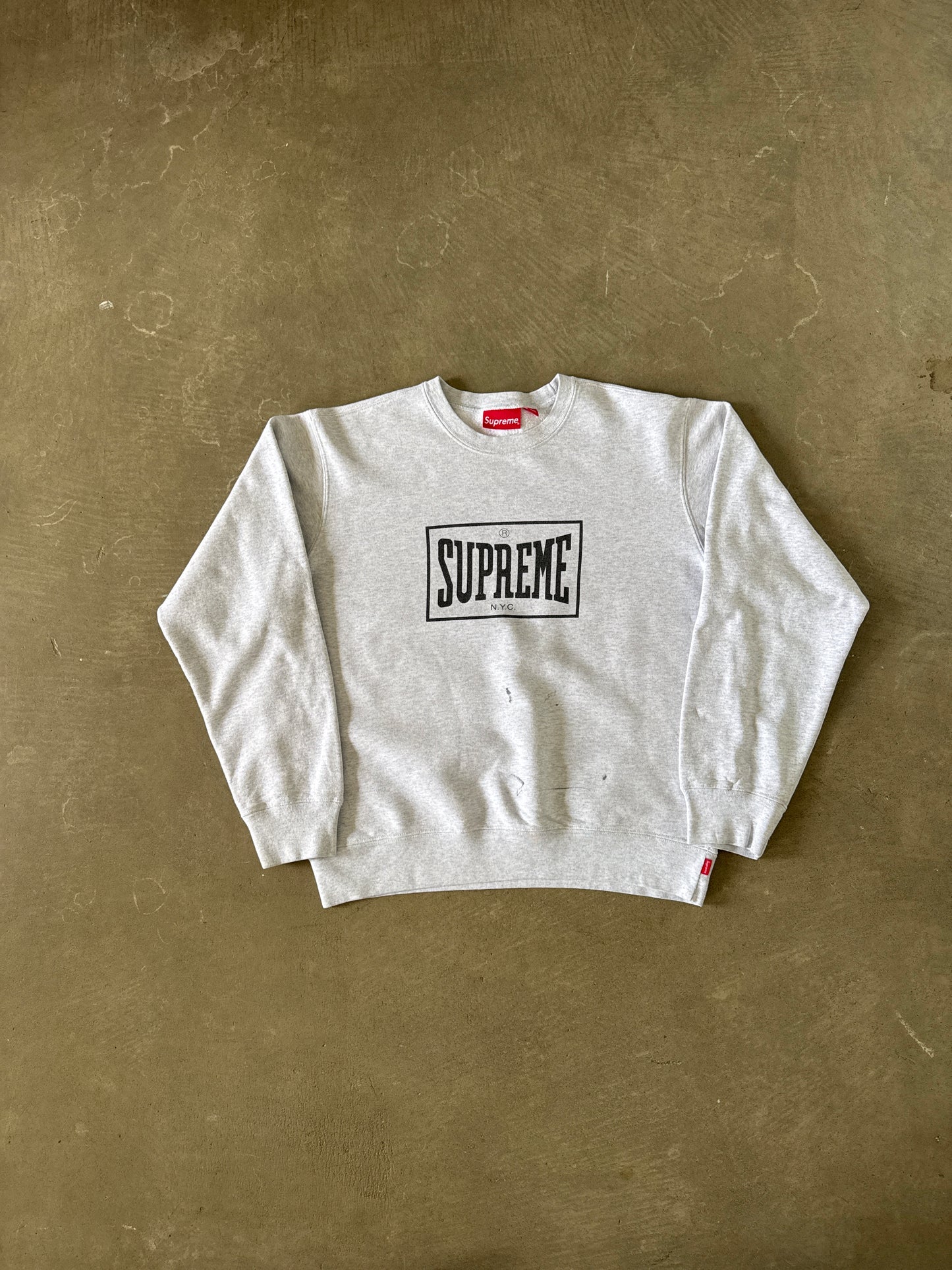 Supreme Warm Up Ash Grey Crewneck (SS19)