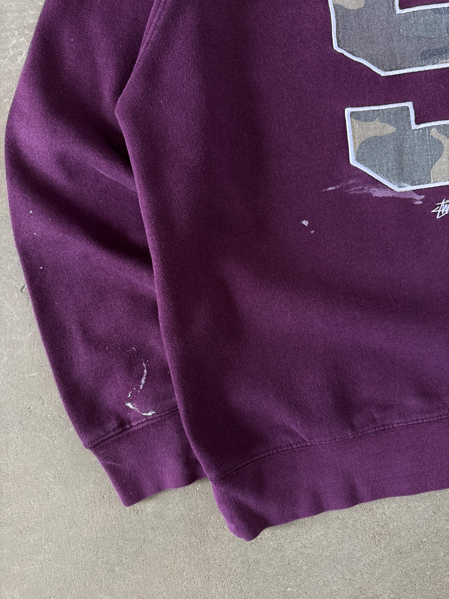 Y2K Stussy Camo S Logo Embroidered Sweatshirt