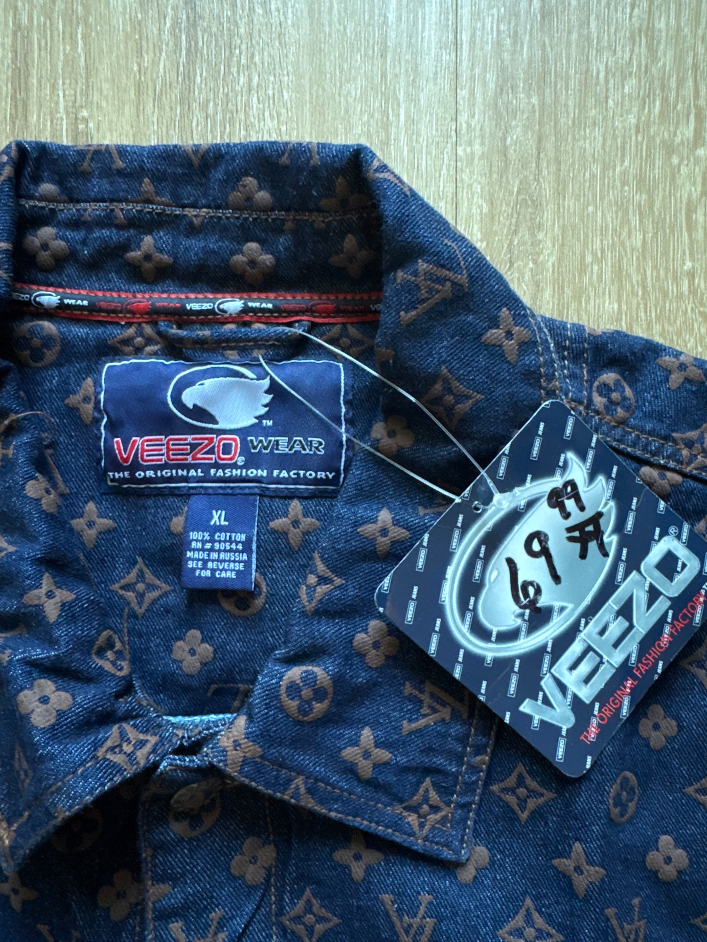 Vintage 90s Veezo Wear Monogram Designer Denim Jeans Set