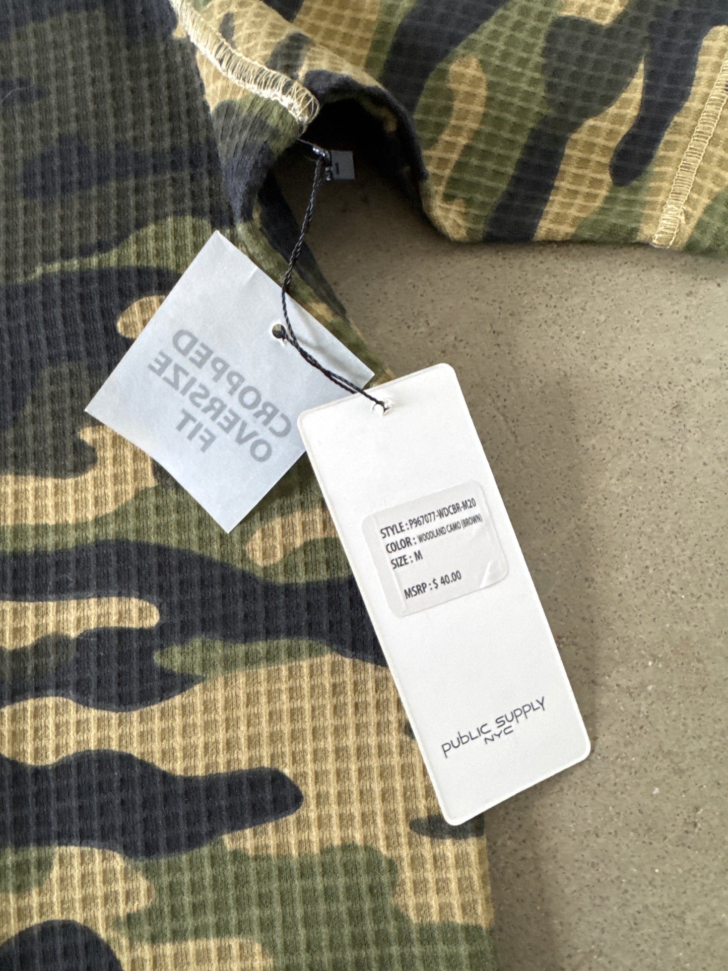 Public Supply NYC Woodland Camo Oversized Cropped Fit Tee