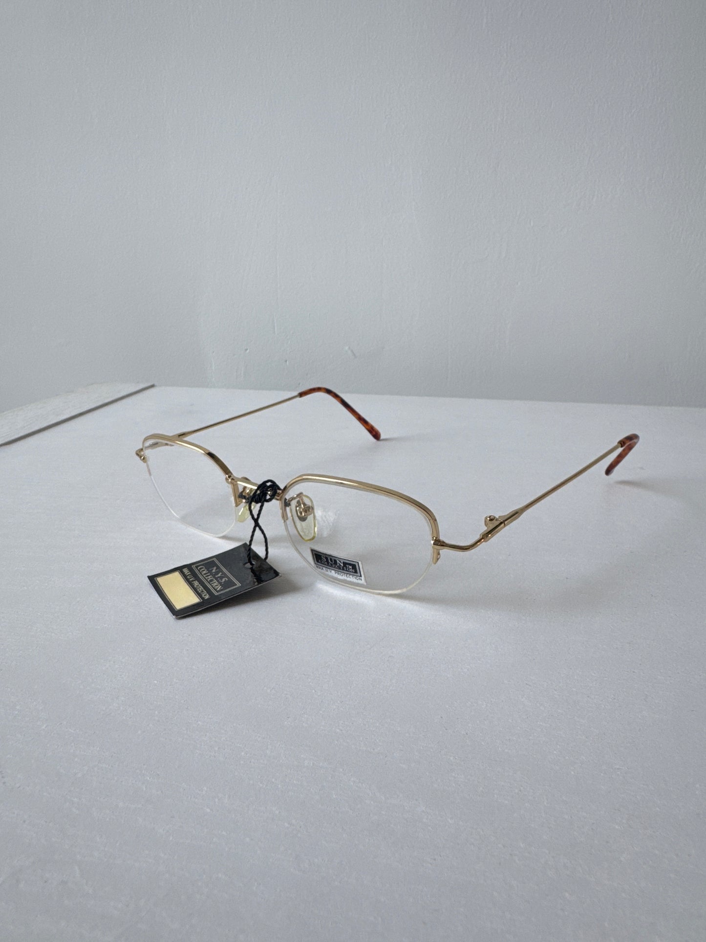 Vintage 90s Sun Ban Half Rim Metal Cheetah Glasses