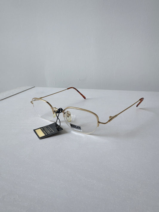 Vintage 90s Sun Ban Half Rim Metal Cheetah Glasses