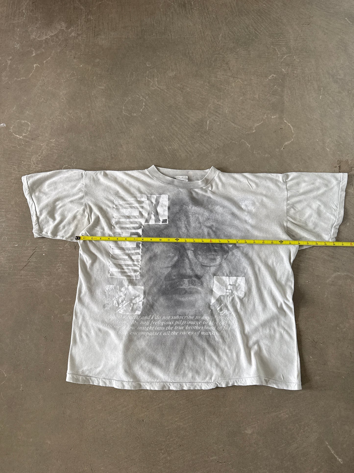 Vintage 90s Malcolm X Boxy Cropped Faded Tee