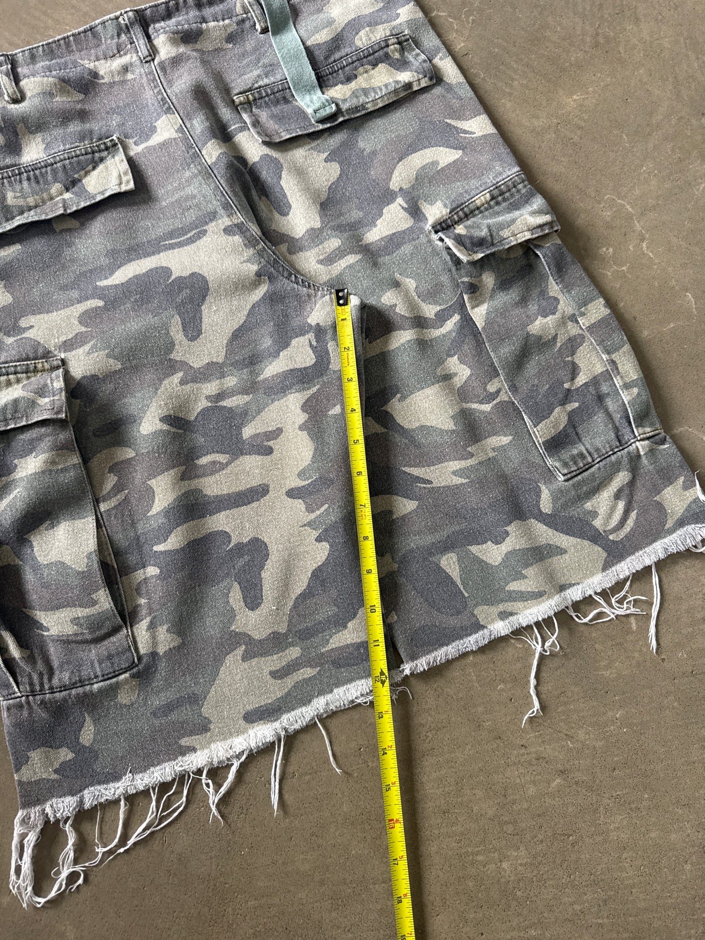 Vintage Distressed Camo Cargo Short