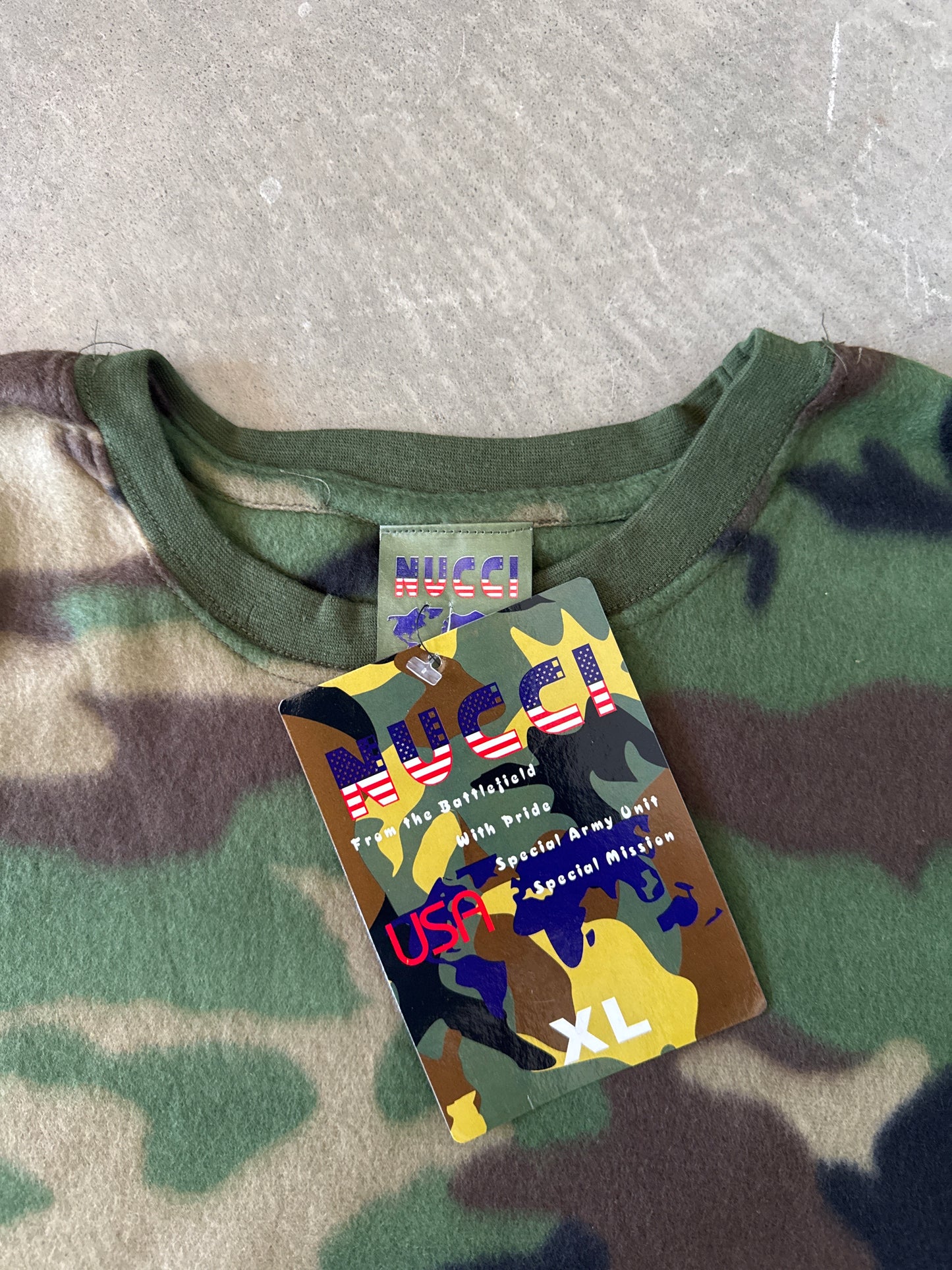 Vintage Nucci Military Camo Fleece Sweater