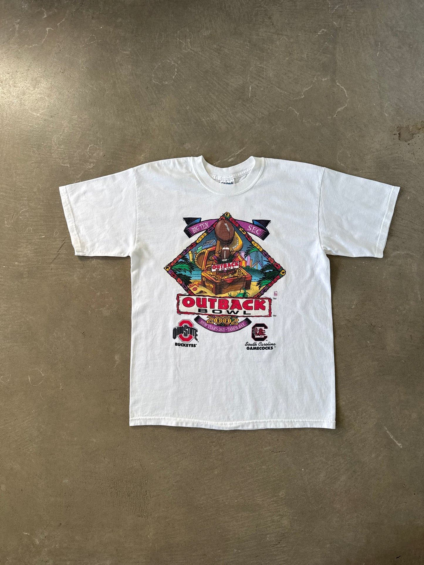 Vintage 2002 Outback Bowl University Of South Carolina Gamecocks Ohio State Tee