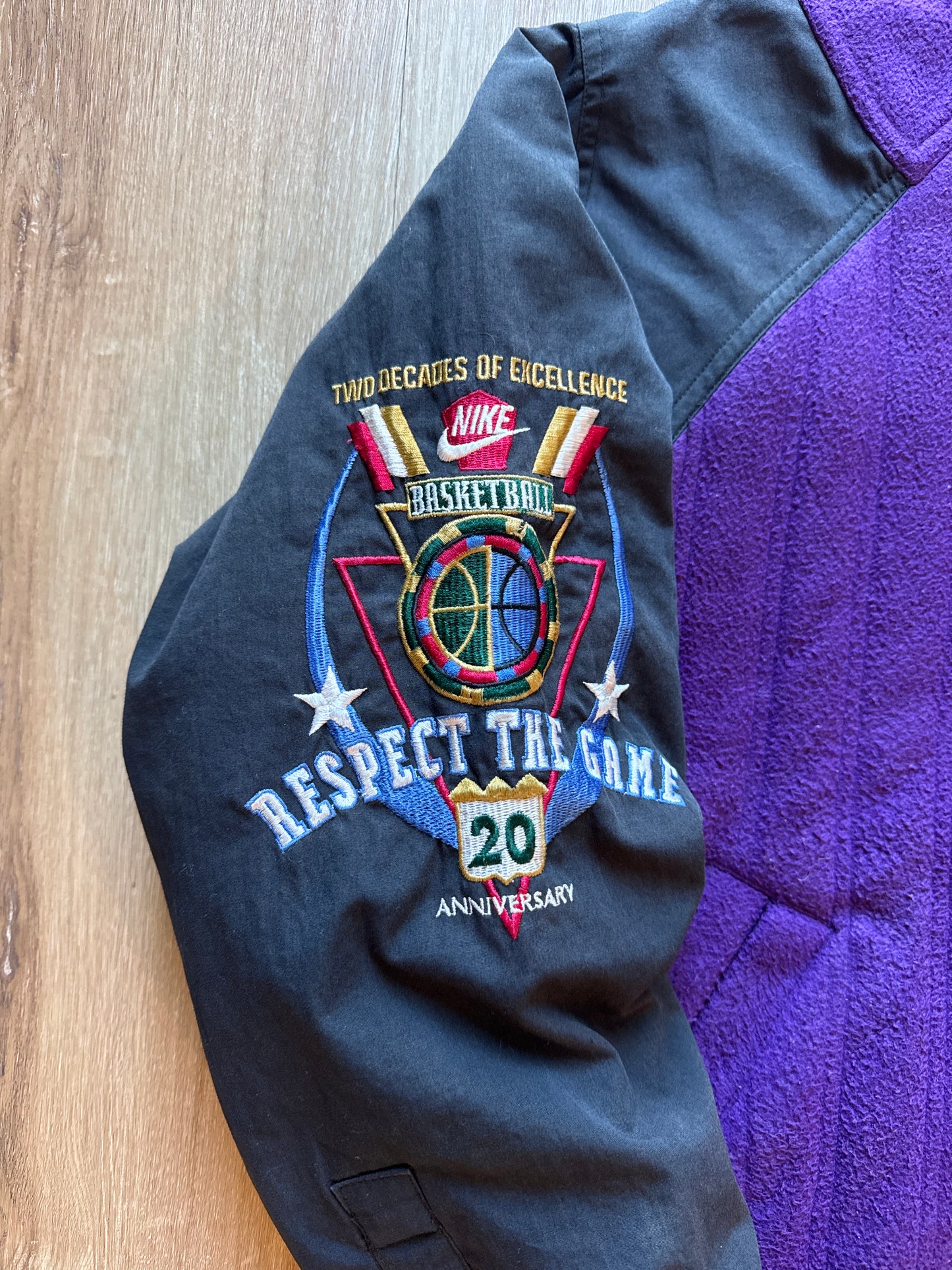 Vintage 1992 Nike Air Jordan Flight Force Basketball 20th Anniversary Respect The Game Jacket