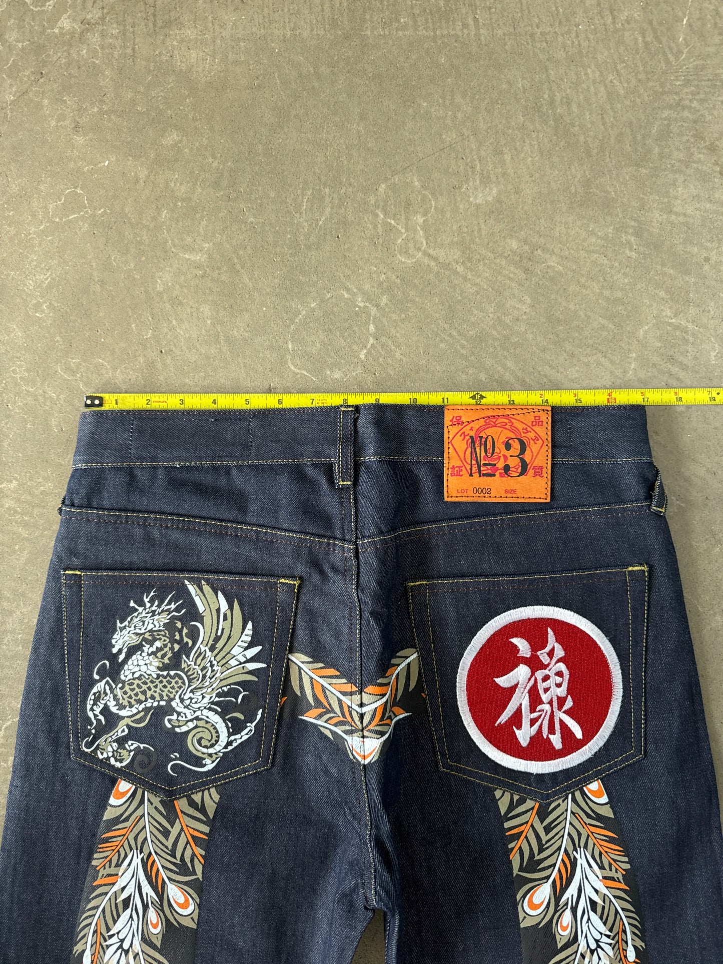 Evisu Embroidered Japanese Art Selvedge Denim Jeans