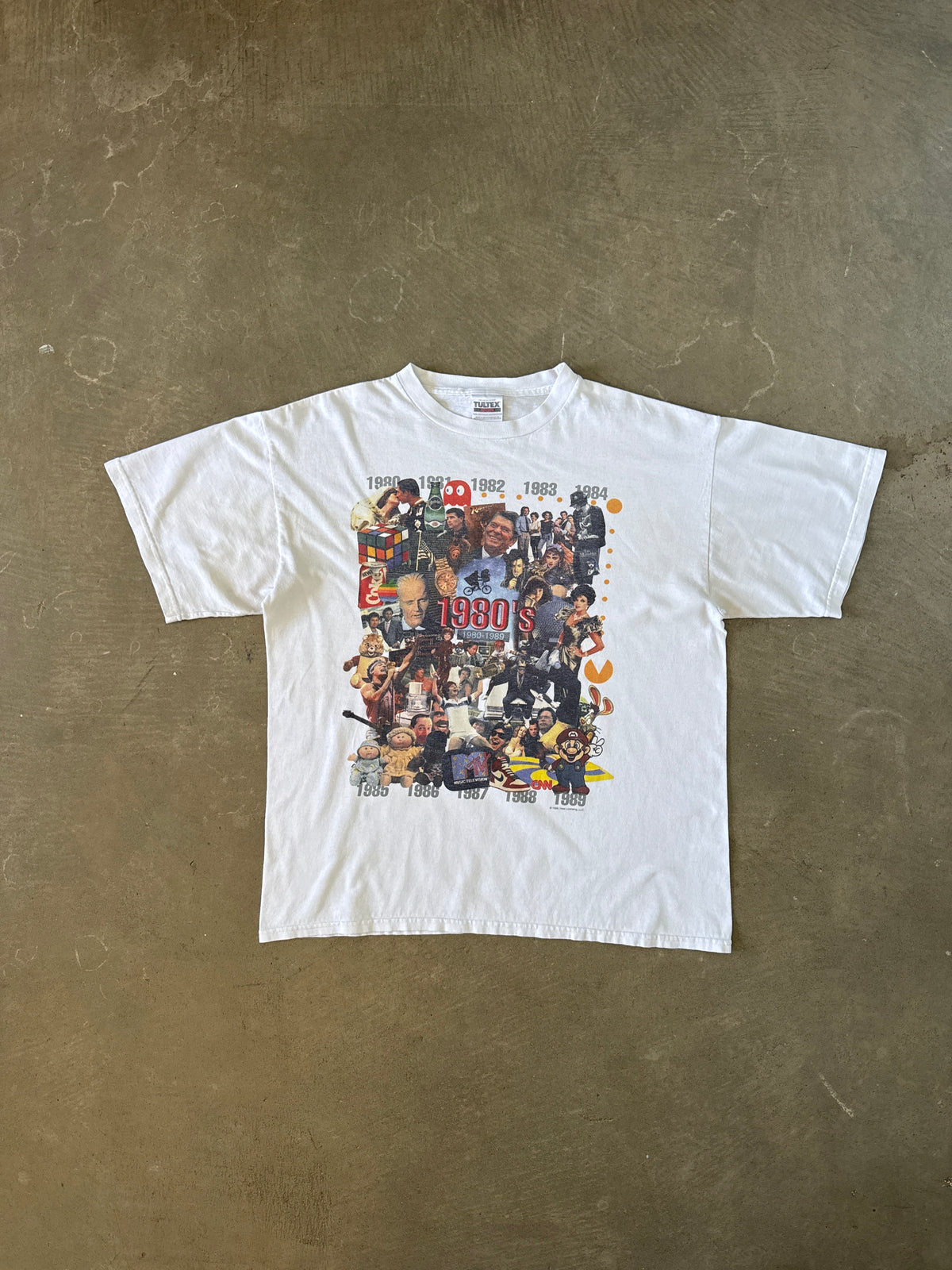 Vintage 1999 Nostalgia Collage 1980 - 1989 Decade Tee