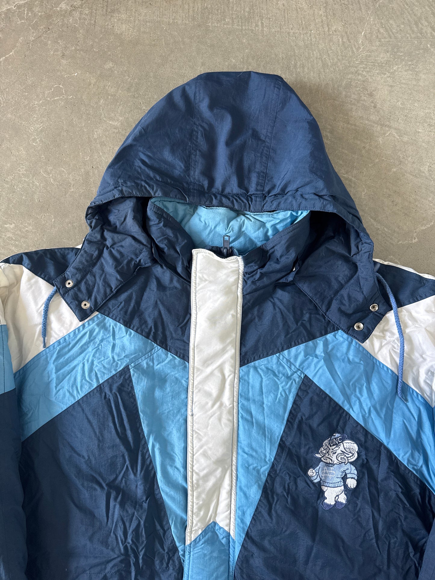 Vintage 90s University Of North Carolina Tarheels Long Puffer Jacket