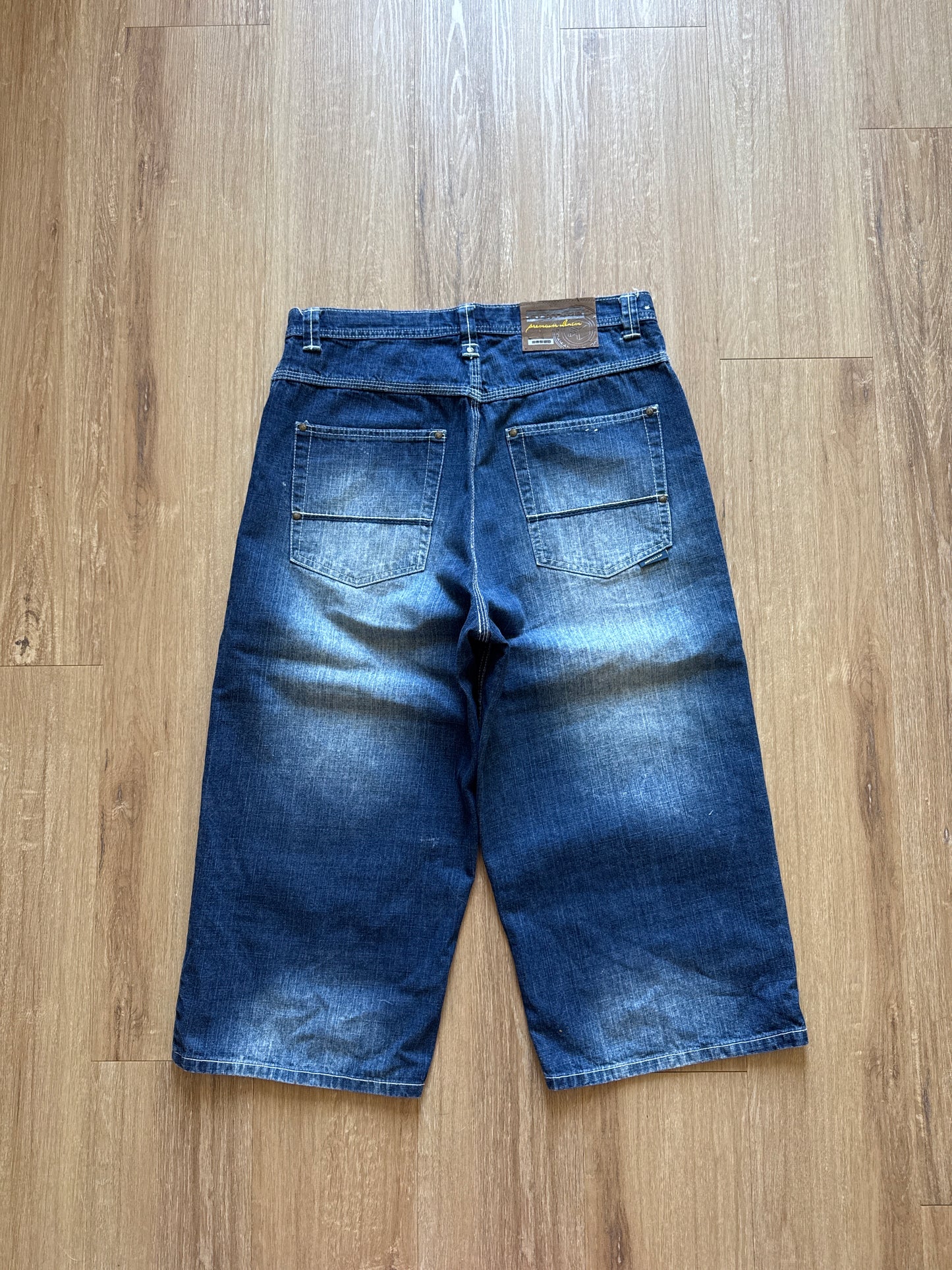 Y2K Attitude Premium Denim Long Shorts Jorts