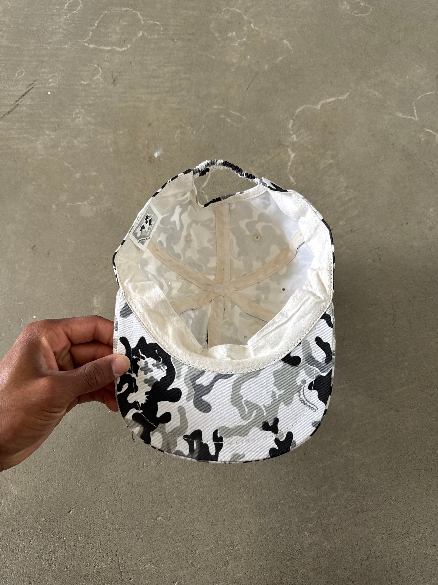 Vintage Cow Moo Flage Camo 6 Panel Elastic Adjustable Hat