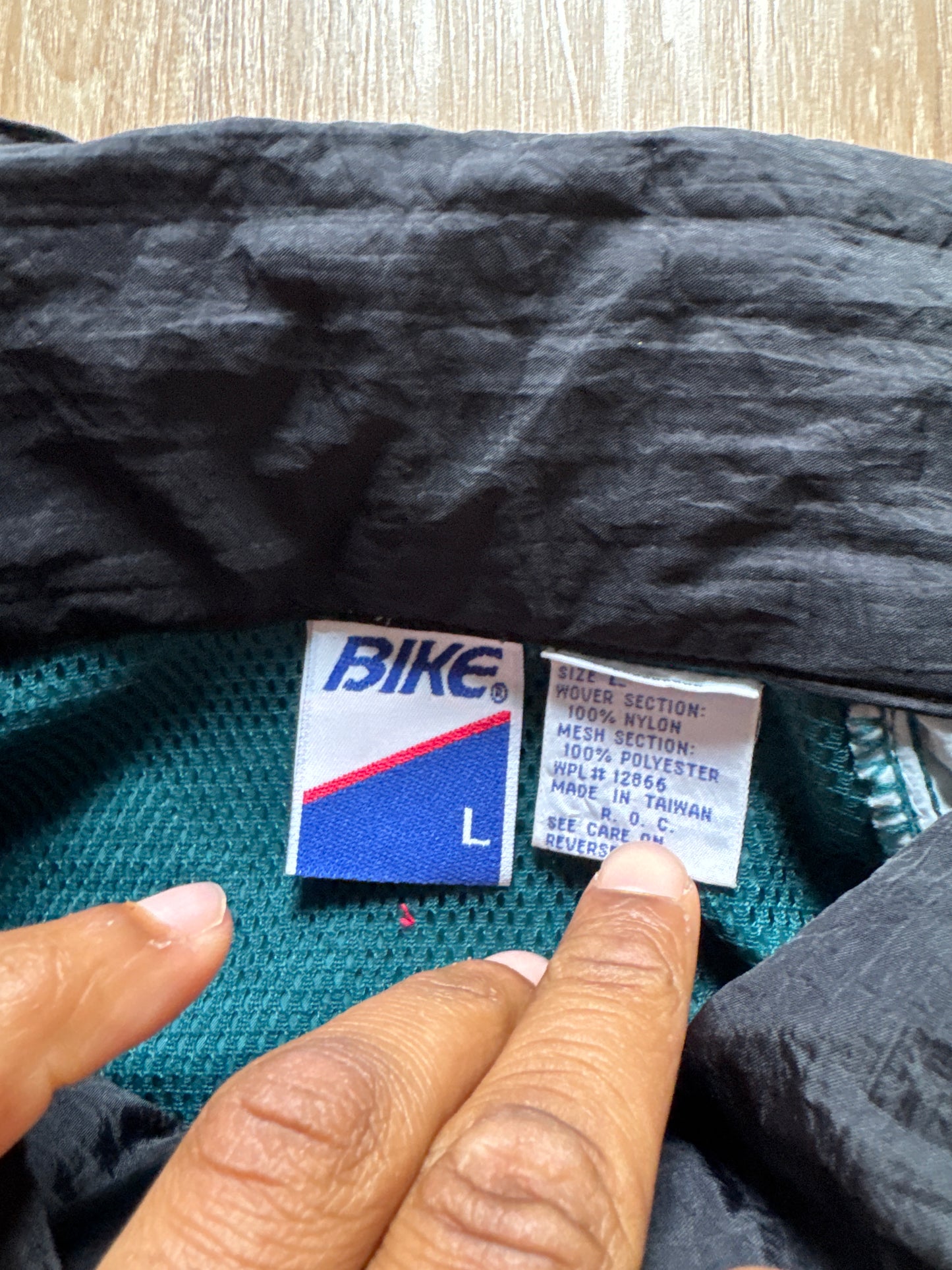 Vintage 90s Bike Hidden Hood Windbreaker Jacket