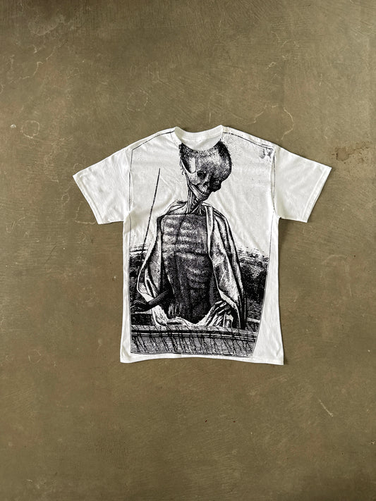 Vintage Rotten Allegory of Death Uncharred Skeleton AOP Tee