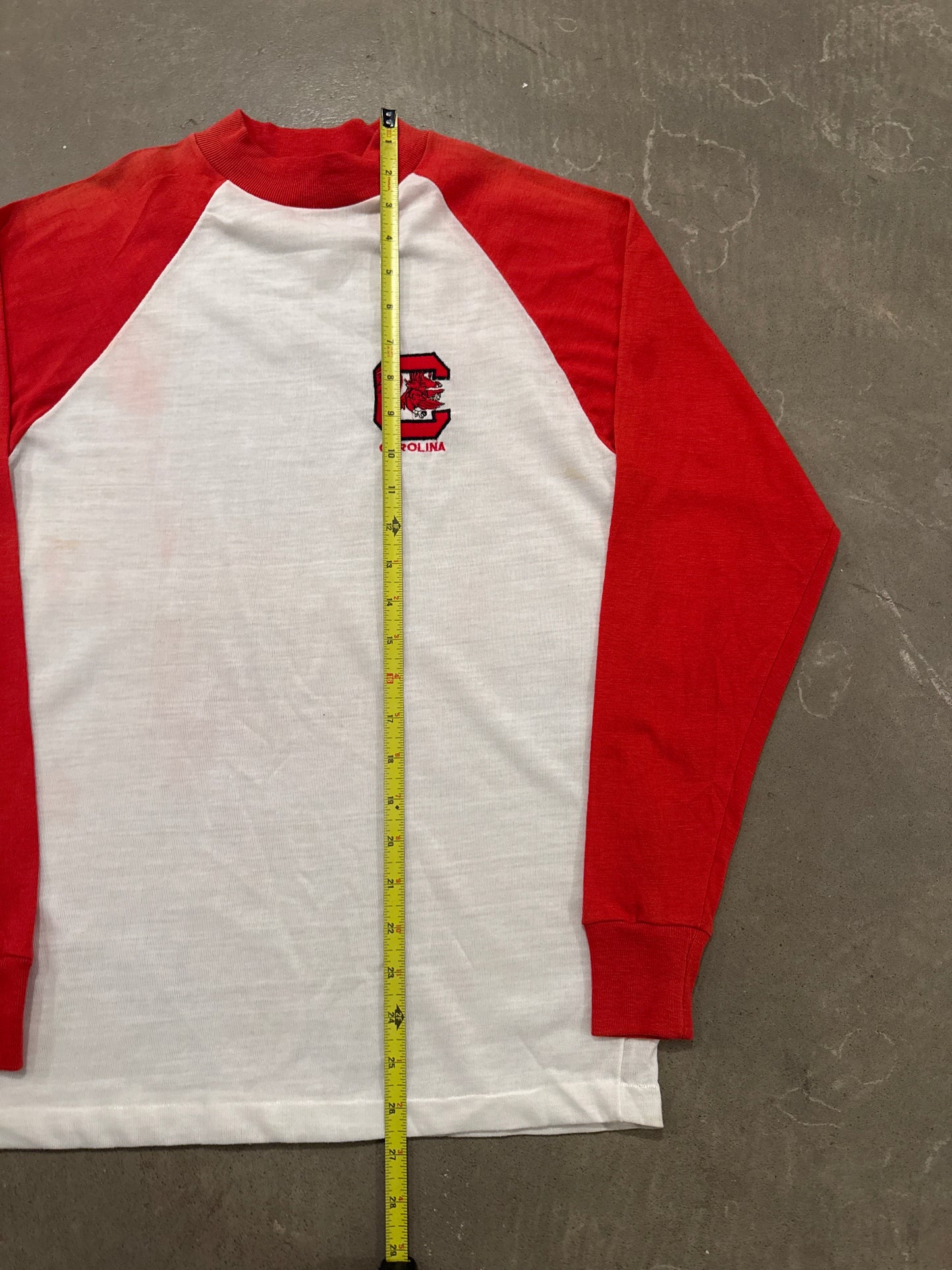 Vintage 80s University Of South Carolina Gamecocks Raglan Style Long Sleeve Tee