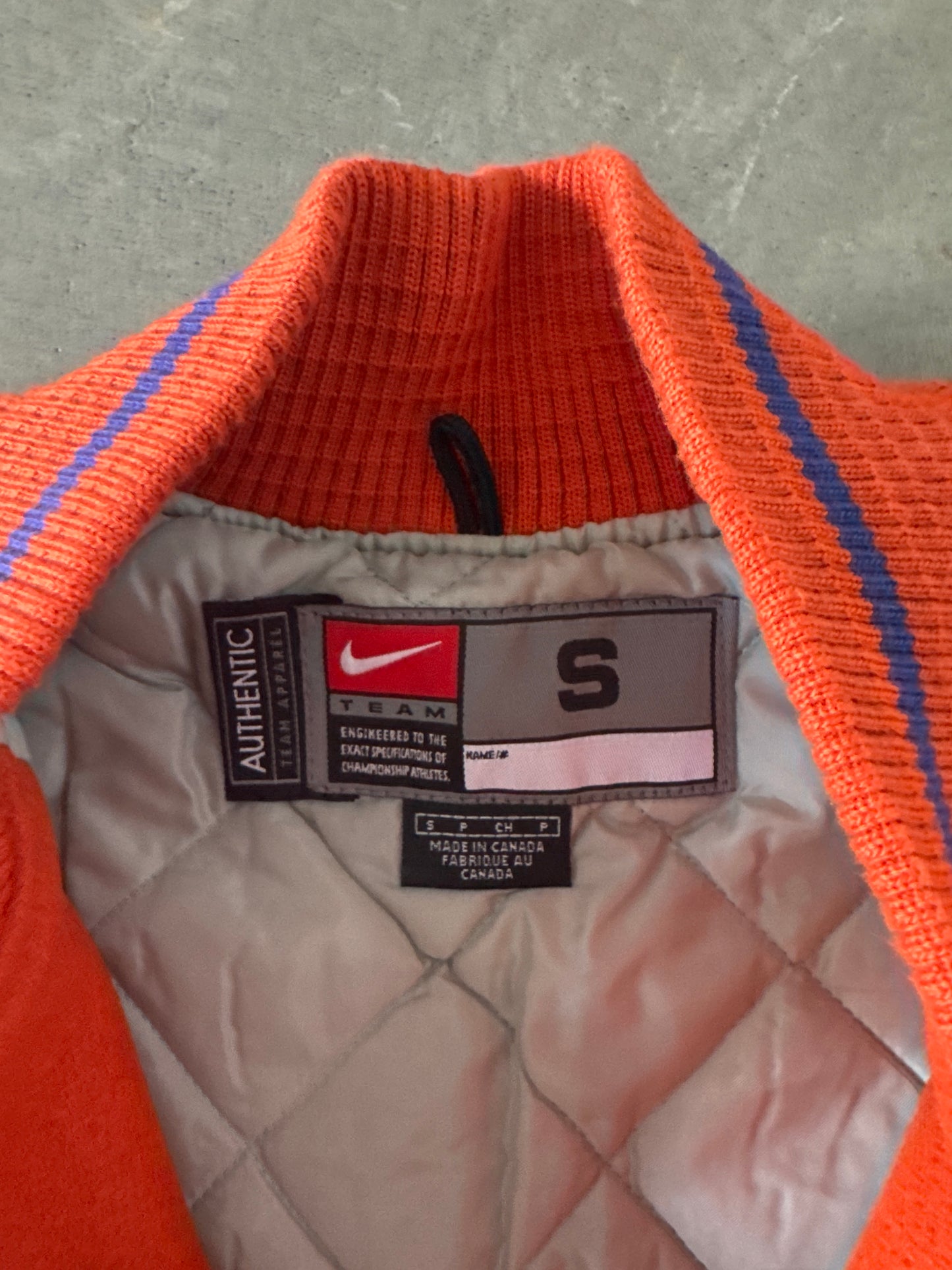 Vintage 90s Nike Clemson University Tigers Embroidered Varsity Jacket