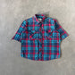 Vintage OP Ocean Pacific Plaid Flannel Cut Off Shirt