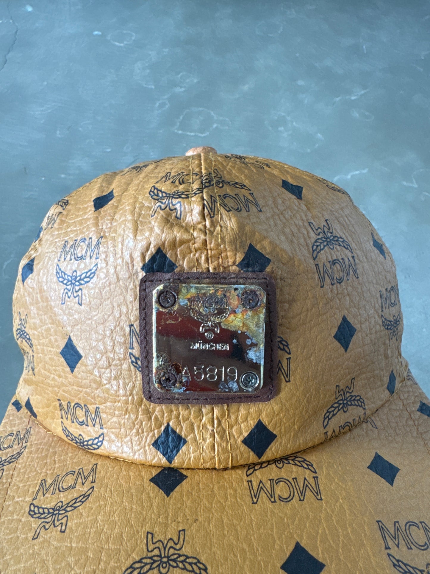 Vintage 90s MCM München Monogram Snap Back Hat