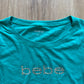 Y2K Women’s Bebe Bedazzled Teal Blue Logo Tee