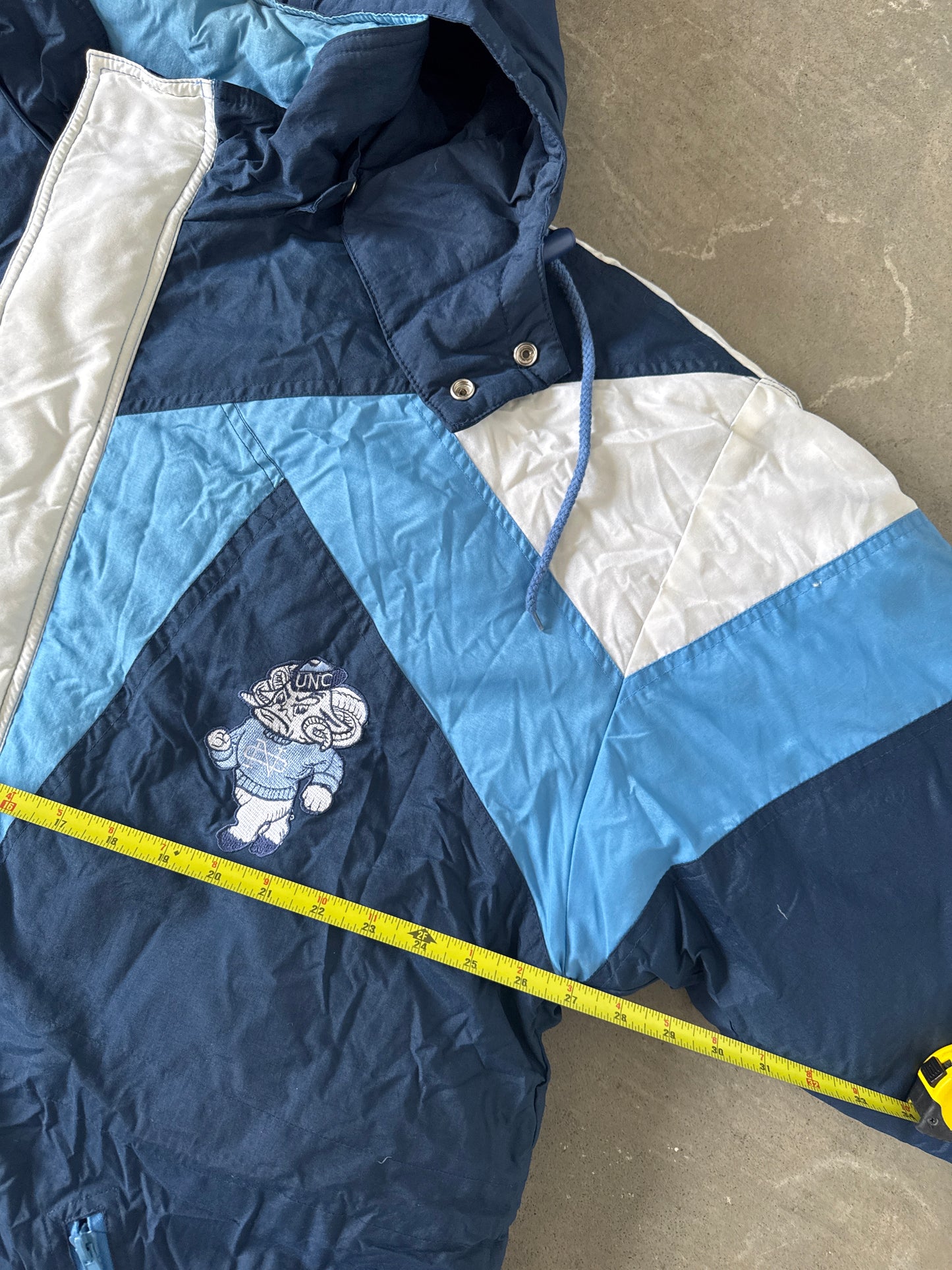 Vintage 90s University Of North Carolina Tarheels Long Puffer Jacket