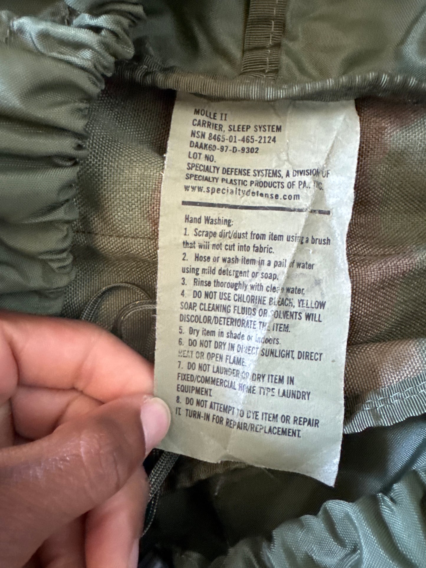 Vintage US Army MOLLE II Sleep System Carrier Woodland Camo Rucksack Attachment