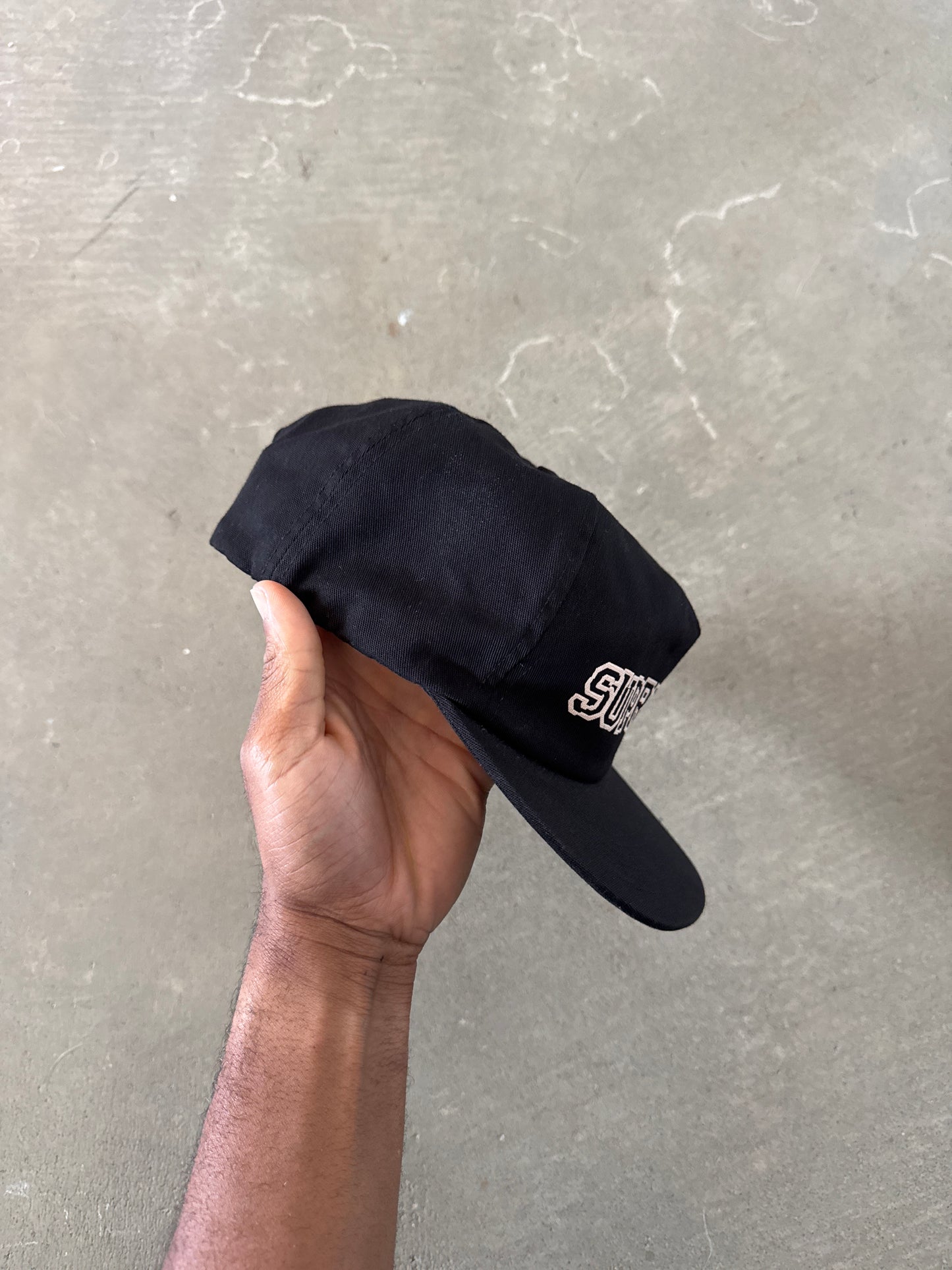 Supreme Shattered Logo 5-Panel Black Snapback Hat