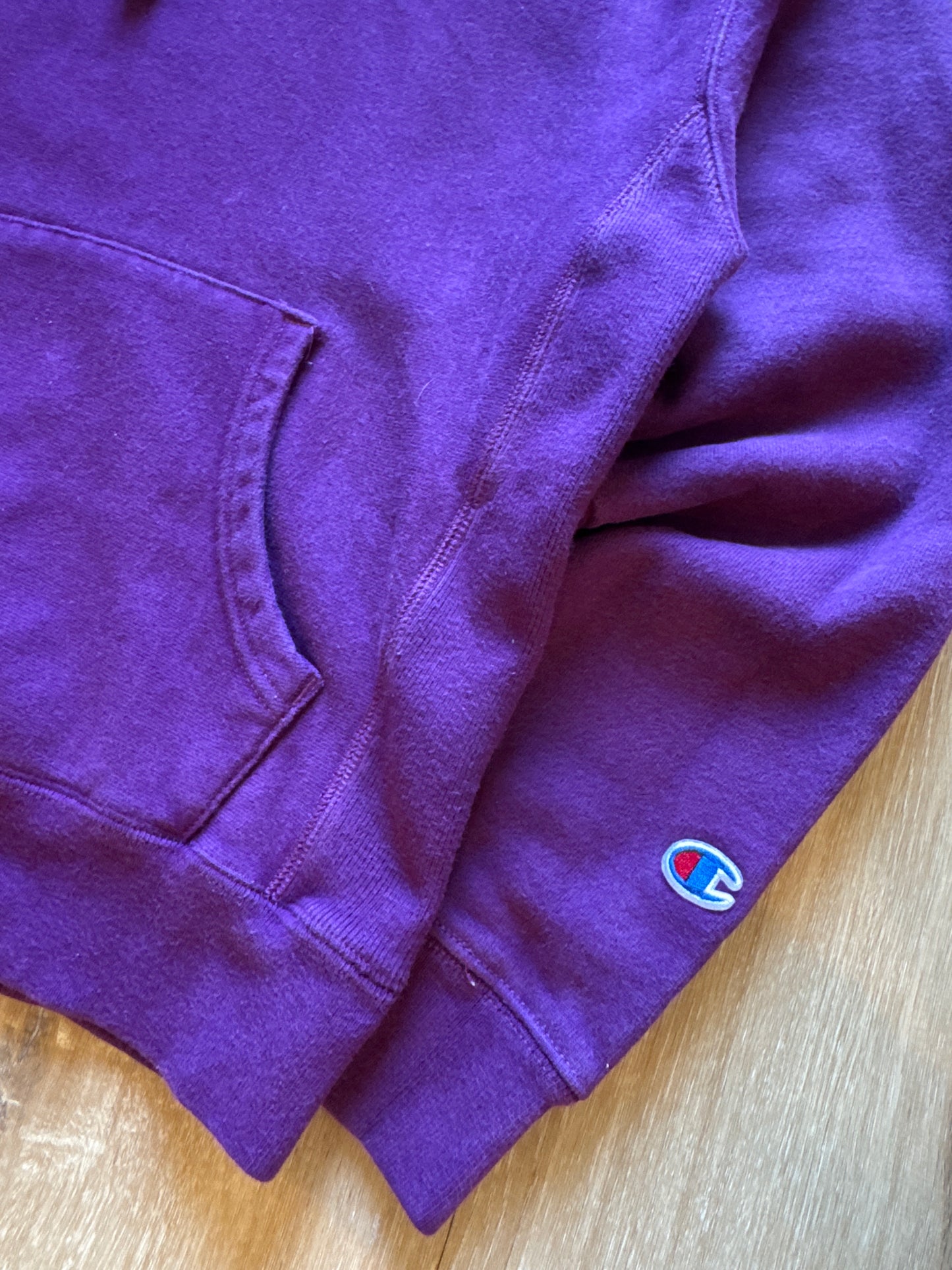 Champion Youth Purple Reverse Weave Logo Hoodie