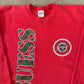 Vintage 1989 Guess USA Goes First Class Cropped Sweatshirt