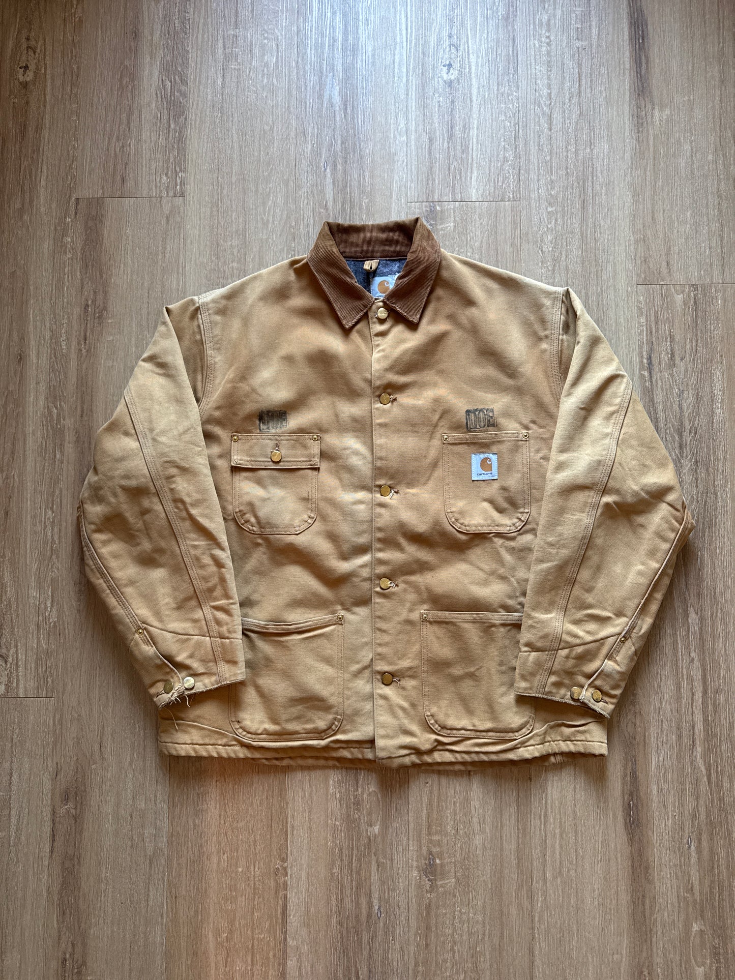 Vintage Carhartt Tan Barn Work Wear Chore Loose Fit Jacket