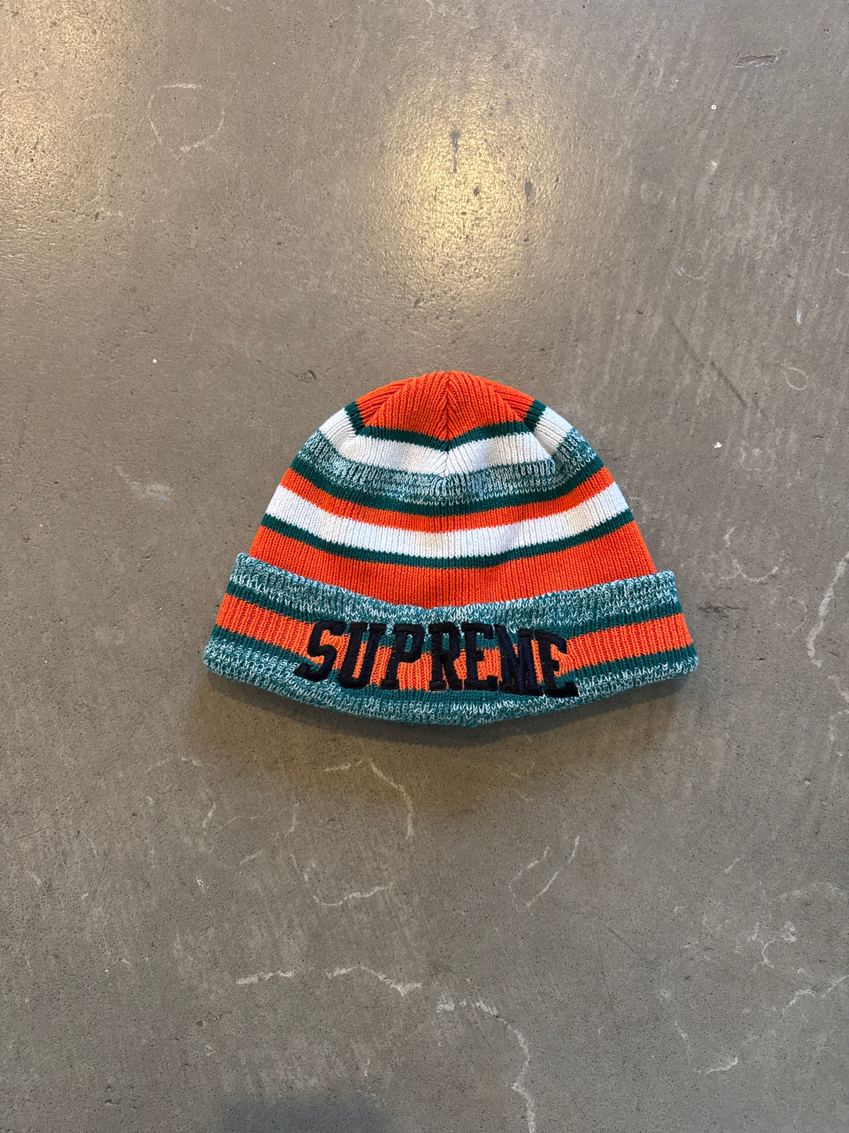 Supreme Heather Stripe Teal Beanie